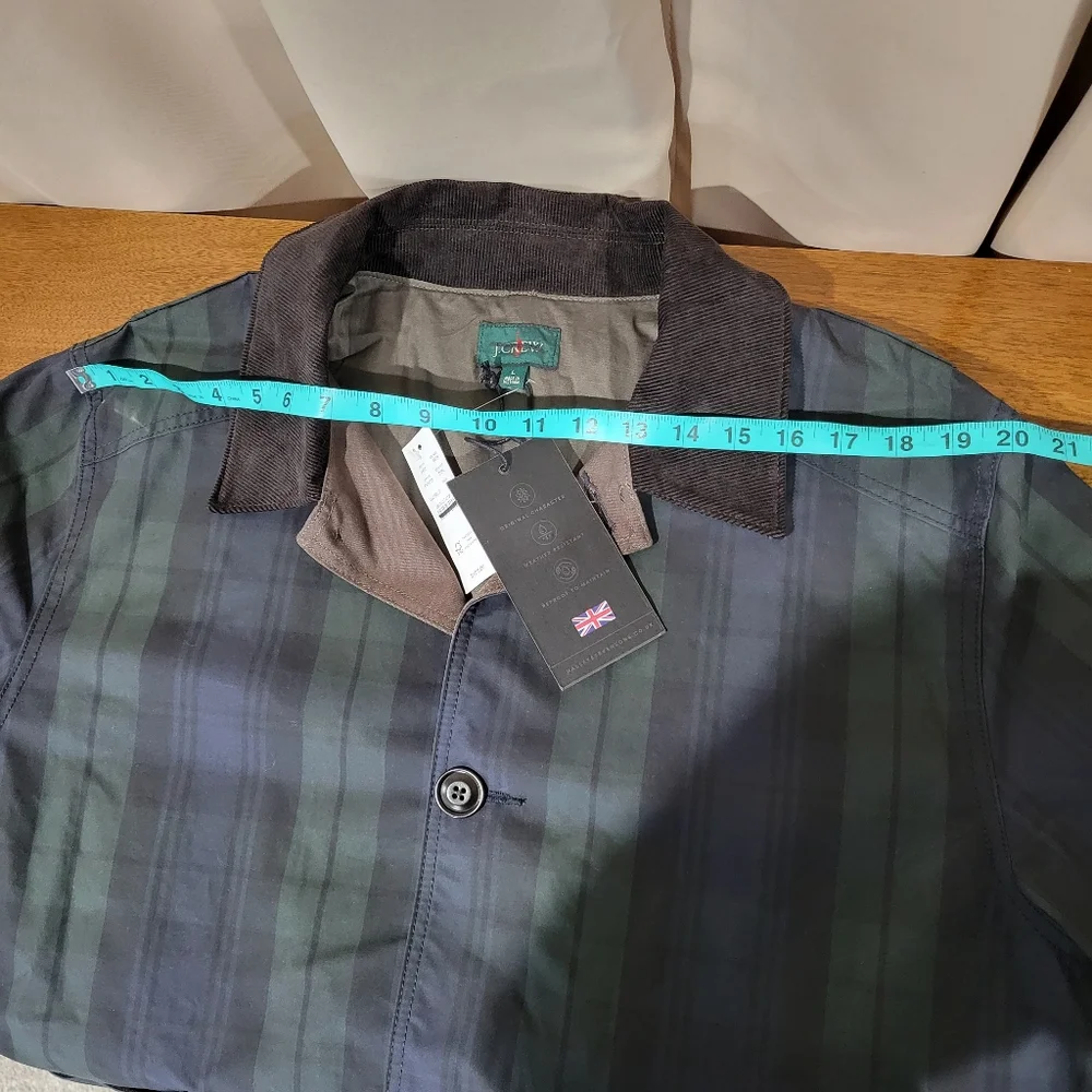 J Crew Waxed 1983 Barn Jacket CB613 Size L NWT Plaid Waterproof